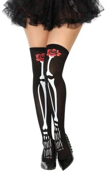 Medias de Esqueleto con Rosas Rojas Medias y Pantys Atosa